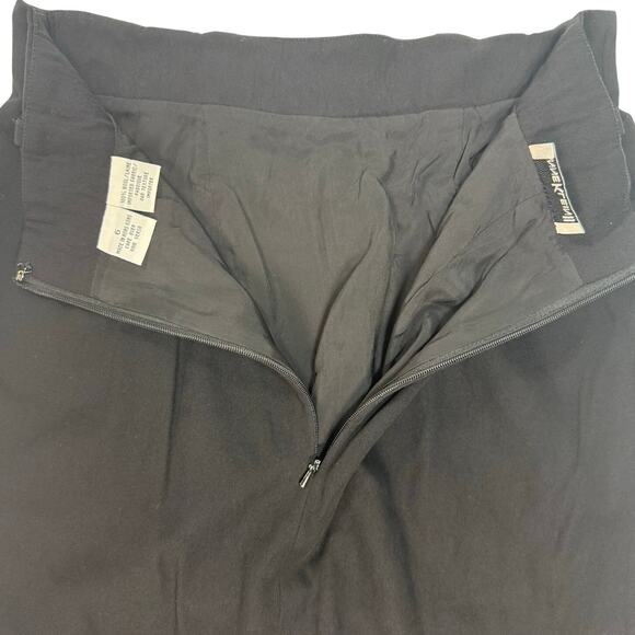 Vintage 90s Anne Klein II Black Wool Pencil Skirt Size 6 Waist 25″ Slit 5″ - Picture 3 of 6